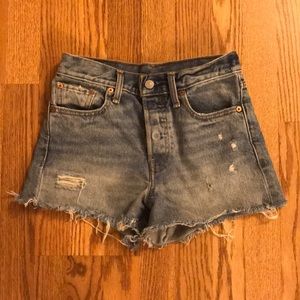 High waisted denim shorts